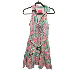 Lilly Pulitzer TRISHA STRETCH SHIRTDRESS Bali Blue Stopped On Worth 00 Preppy